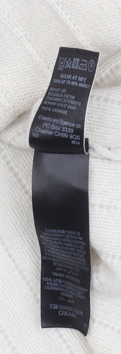 Marks and Spencer Women’s Ivory 100% Cashmere Crew Neck Jumper Size 12