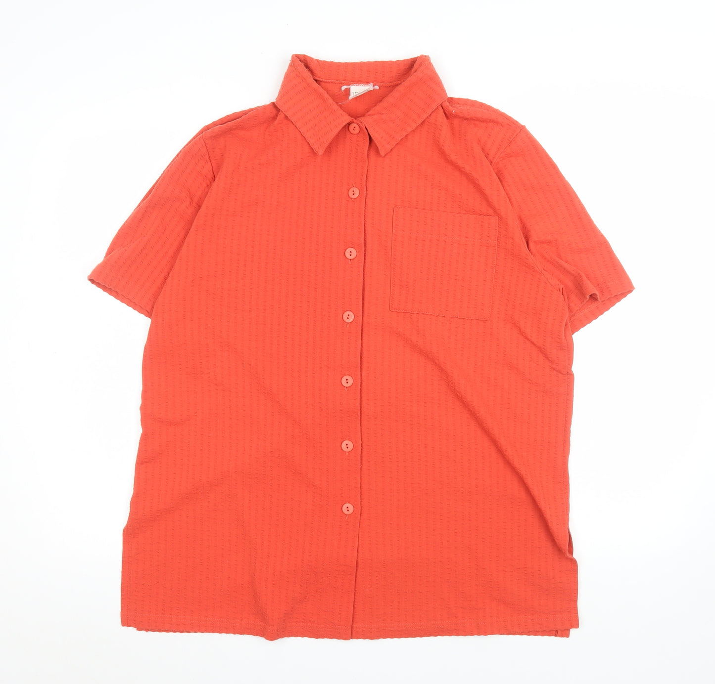 Finn Karelia Men's Orange Short Sleeve Button-Up Shirt Size 14