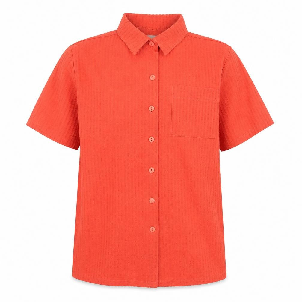 Finn Karelia Men's Orange Short Sleeve Button-Up Shirt Size 14