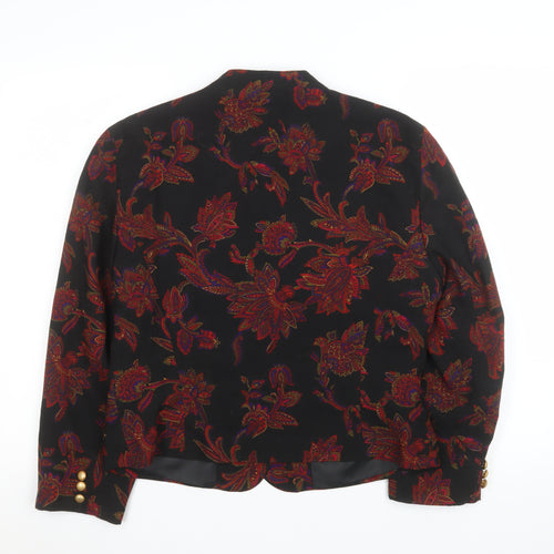 Alexon Womens Black Floral Wool Blend Tailored Blazer UK 14