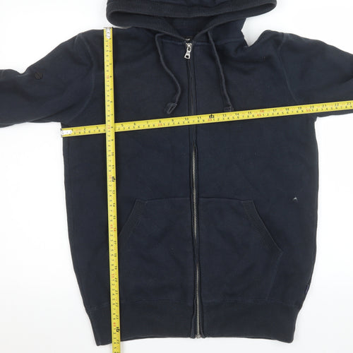 Superday Studios Womens Black Small Hooded Full Zip Cotton Jacket
