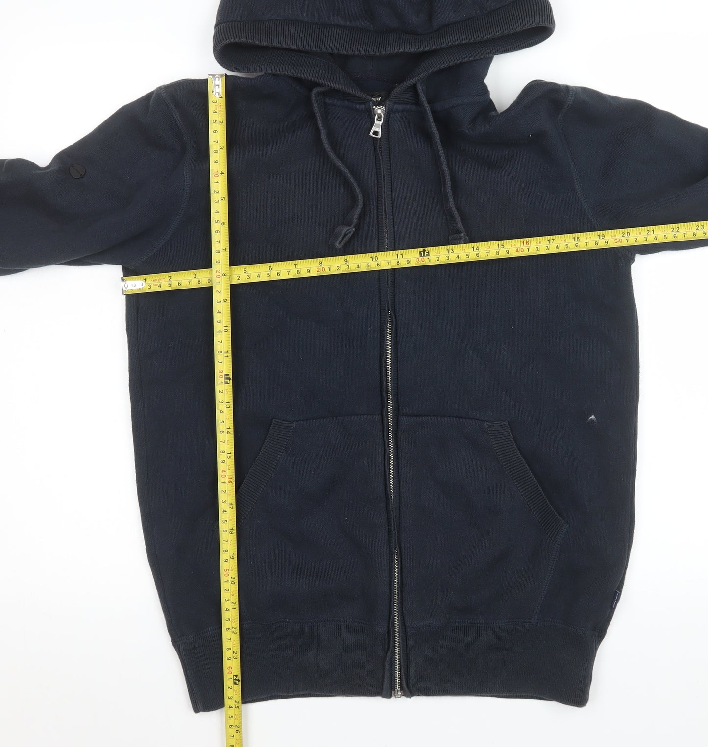 Superday Studios Womens Black Small Hooded Full Zip Cotton Jacket