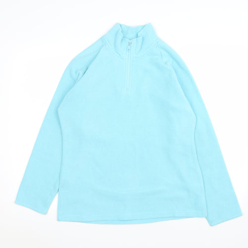 Sport Women Blue Fleece 1/4 Zip Sweatshirt Size 10/12