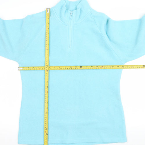 Sport Women Blue Fleece 1/4 Zip Sweatshirt Size 10/12