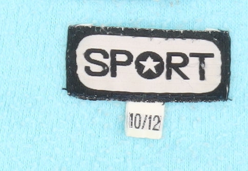 Sport Women Blue Fleece 1/4 Zip Sweatshirt Size 10/12