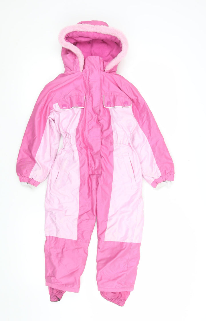 No Fear Girls Pink Hooded Waterproof Insulated Ski Coverall 2-3 Years