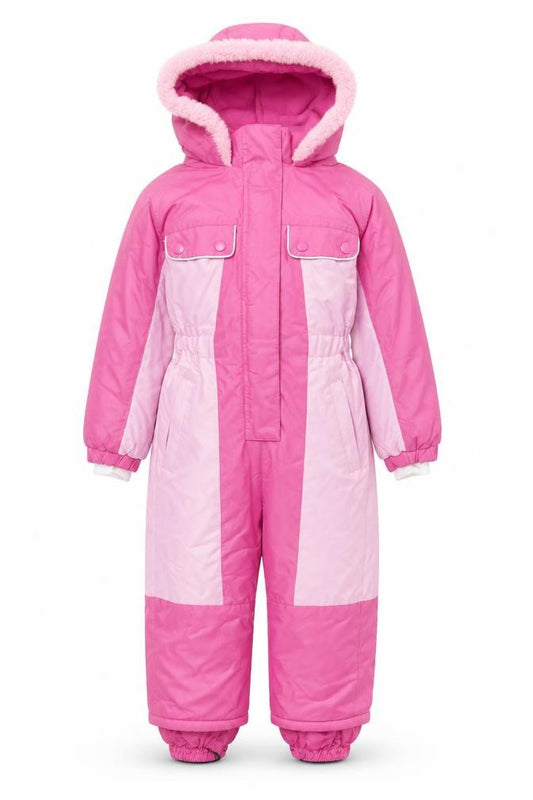 No Fear Girls Pink Hooded Waterproof Insulated Ski Coverall 2-3 Years