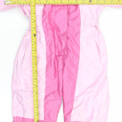 No Fear Girls Pink Hooded Waterproof Insulated Ski Coverall 2-3 Years