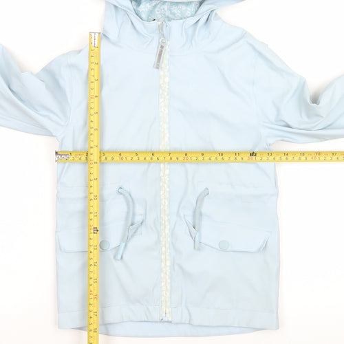 Mountain Warehouse Girls Blue Waterproof Hooded Rain Coat 5-6 Years