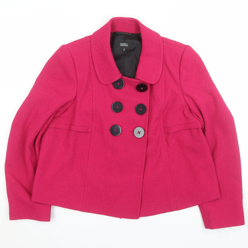 Marks and Spencer Women’s Pink Double-Breasted Petite Blazer UK 14