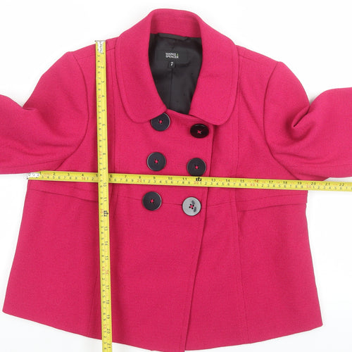 Marks and Spencer Women’s Pink Double-Breasted Petite Blazer UK 14