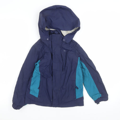 Mountain Warehouse Boys Blue Waterproof Hooded Parka Coat 5-6 Years