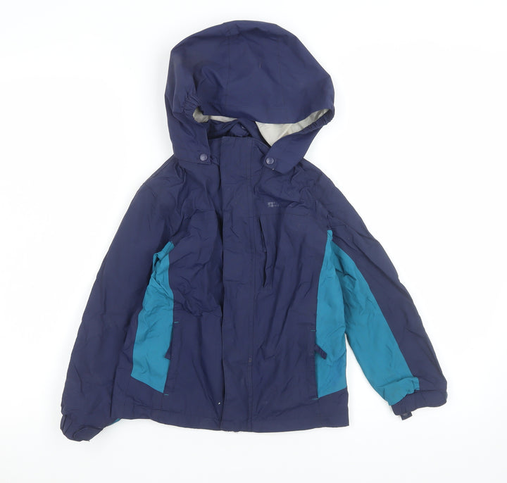 Mountain Warehouse Boys Blue Waterproof Hooded Parka Coat 5-6 Years