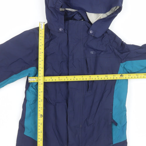 Mountain Warehouse Boys Blue Waterproof Hooded Parka Coat 5-6 Years