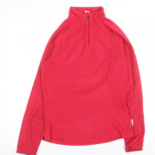 Quechua Women's Red 1/4 Zip Fleece Pullover Sweatshirt Size 12