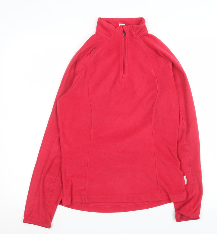 Quechua Women's Red 1/4 Zip Fleece Pullover Sweatshirt Size 12