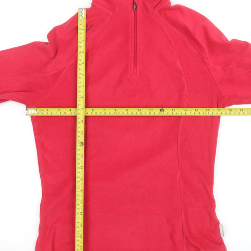 Quechua Women's Red 1/4 Zip Fleece Pullover Sweatshirt Size 12
