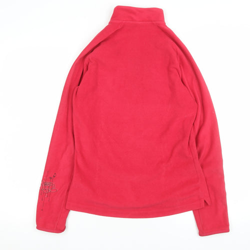 Quechua Women's Red 1/4 Zip Fleece Pullover Sweatshirt Size 12