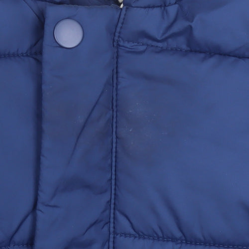 Marks and Spencer Boys Blue Hooded Puffer Snowsuit 2-3 Years Winter Lined