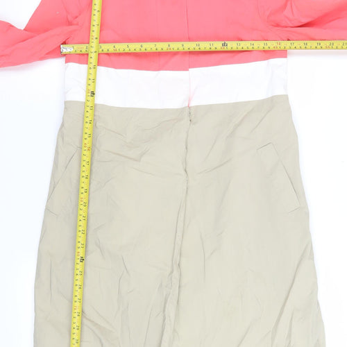 Fran & Jane Women’s Pink Beige Colour Block Cotton Trench Coat Size 8