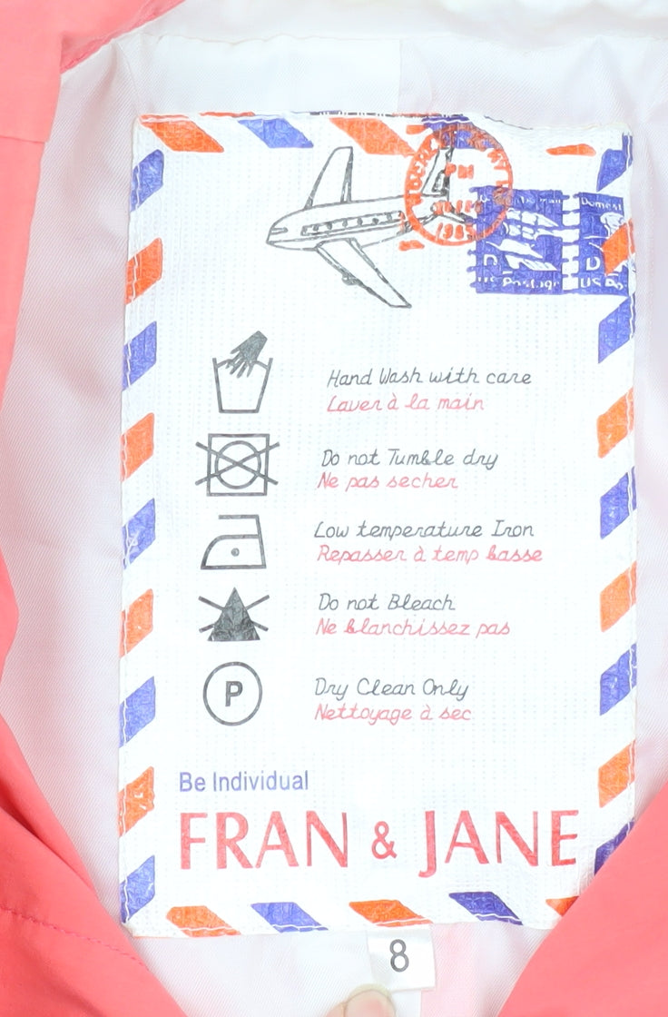 Fran & Jane Women’s Pink Beige Colour Block Cotton Trench Coat Size 8