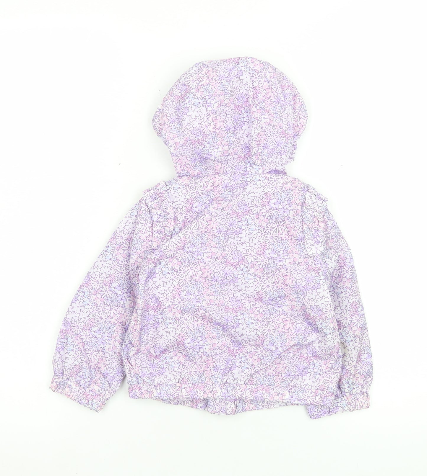 Original Marines Girls Purple Floral Hooded Puffer Jacket 12-18 Months