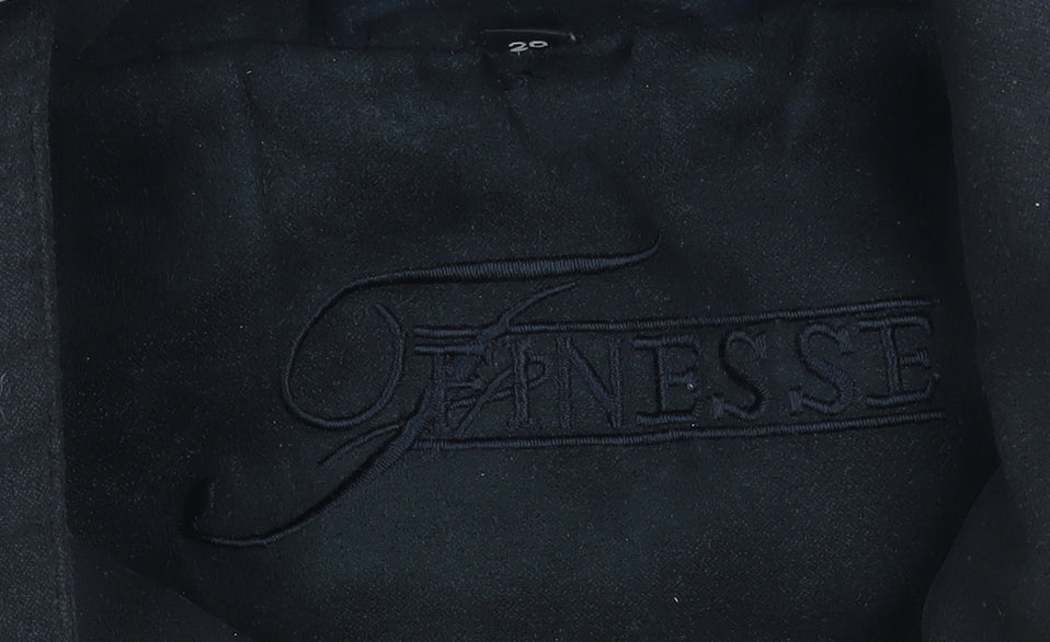 Finesse Women Black Polyester Hooded Parka Coat Size 10