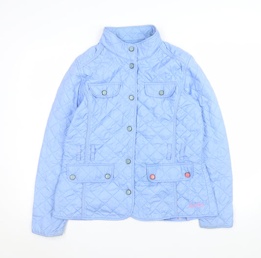 Jack Murphy Women Blue Quilted Mid-Length Jacket Size 14