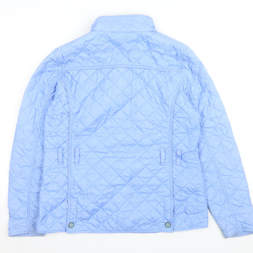 Jack Murphy Women Blue Quilted Mid-Length Jacket Size 14