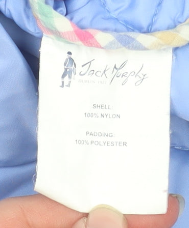 Jack Murphy Women Blue Quilted Mid-Length Jacket Size 14