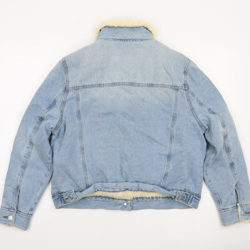 Denim Co. Women's Blue Sherpa Lined Denim Jacket Size 14