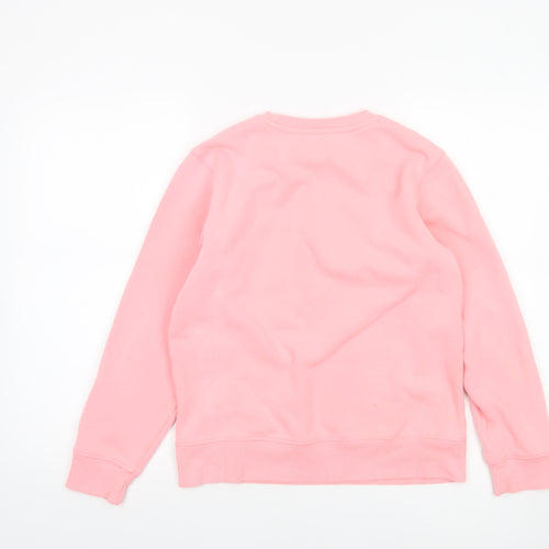 Champion Women Pink Crew Neck Pullover Sweatshirt L Logo Cotton Blend