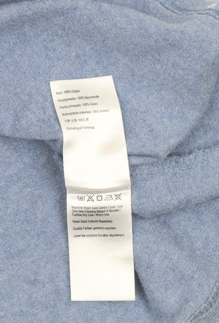 Joules Womens Blue Polka Dot Long Sleeve Cotton Top UK 12