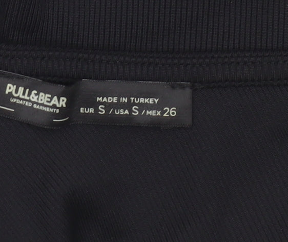 Pull&Bear Women's Black One Shoulder Cropped Tank Top Size S