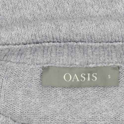 Oasis Women’s Grey Wool Blend Crew Neck Jumper Size S