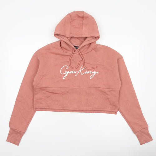 Gym King Women's Pink Cropped Pullover Hoodie Size 14