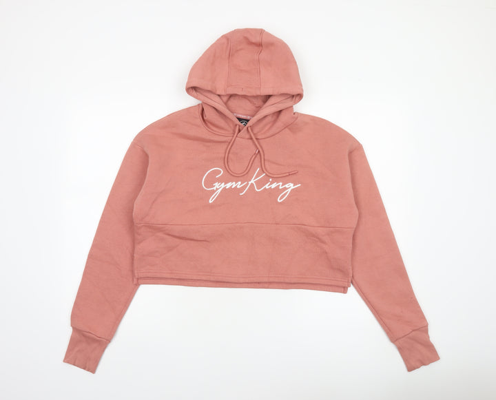 Gym King Women's Pink Cropped Pullover Hoodie Size 14