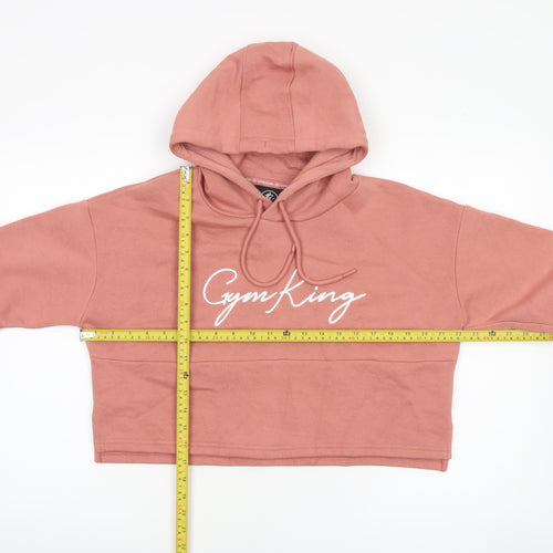 Gym King Women's Pink Cropped Pullover Hoodie Size 14