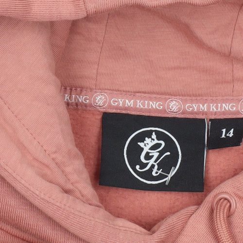 Gym King Women's Pink Cropped Pullover Hoodie Size 14