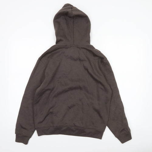 PrettyLittleThing Womens Brown Hoodie UK 4 Cotton Blend Pullover