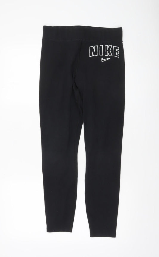 Nike Womens Black Cotton Blend Ankle Leggings Size M