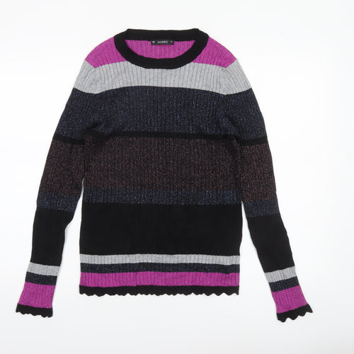 Dunnes Women’s Multicoloured L Glitter Stripe Ribbed Knit Jumper