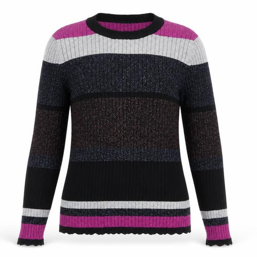 Dunnes Women’s Multicoloured L Glitter Stripe Ribbed Knit Jumper