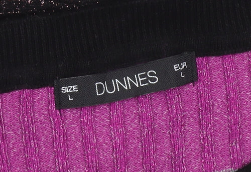 Dunnes Women’s Multicoloured L Glitter Stripe Ribbed Knit Jumper