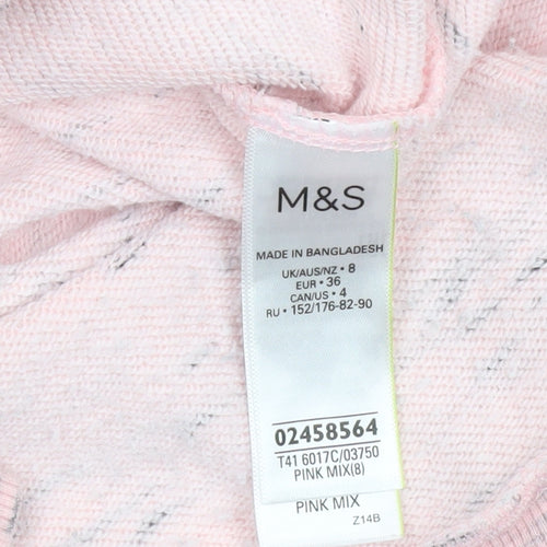 Marks and Spencer Women Pink Mix Cowl Neck Pullover Sweatshirt Size 8