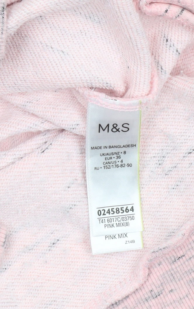 Marks and Spencer Women Pink Mix Cowl Neck Pullover Sweatshirt Size 8