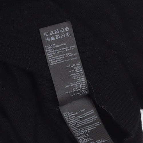 Mint Velvet Women's Black V-Neck Wool Blend Pullover Jumper Size M