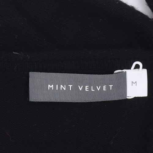 Mint Velvet Women's Black V-Neck Wool Blend Pullover Jumper Size M