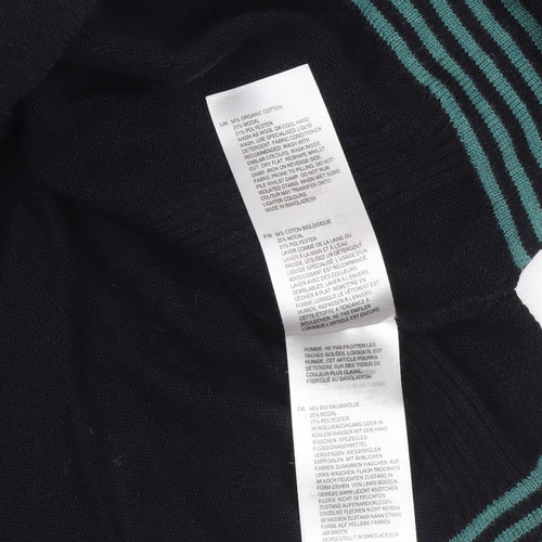 White Stuff Women’s Black Cotton Knit Jumper UK 12 Crew Neck