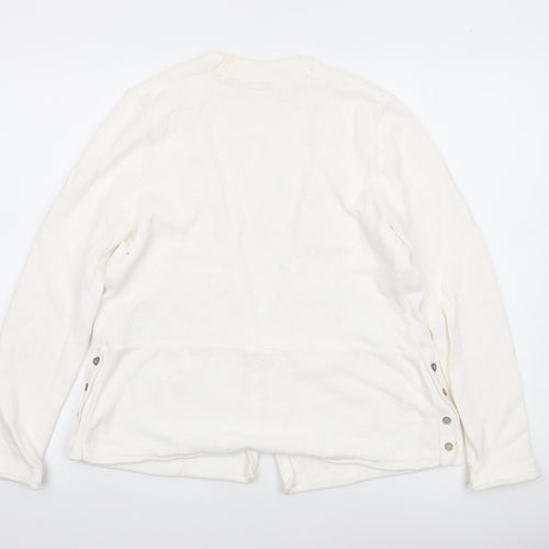 White Stuff Women White Size 12 Lightweight Open Cardigan
